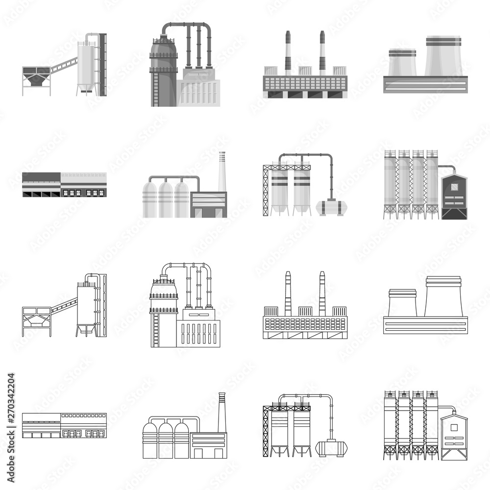 Vector illustration of production and structure logo. Set of production and technology vector icon for stock.