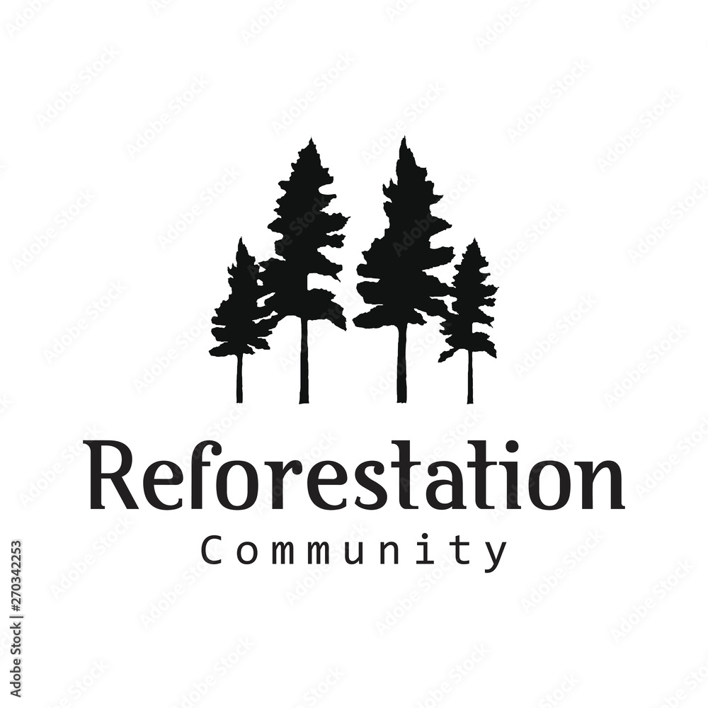 Pine tree logo design for environment and outdoor Pine tree logo design for environment and outdoor