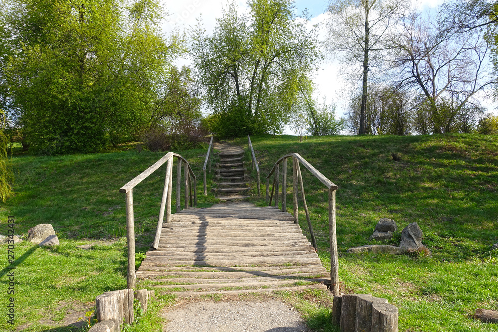 Wooden bridge in the park