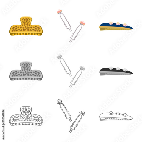 Vector design of beauty and fashion sign. Collection of beauty and female stock vector illustration.