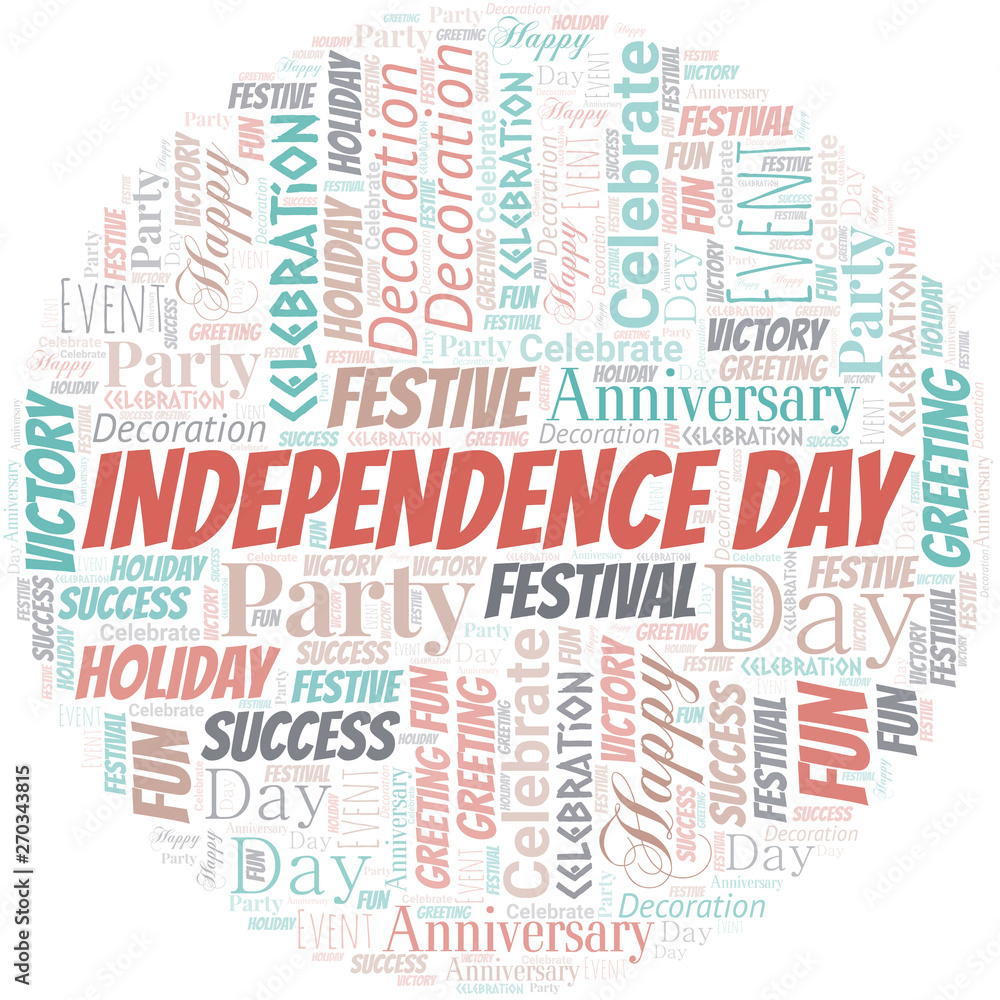 Independence Day Word Cloud. Wordcloud Made With Text.