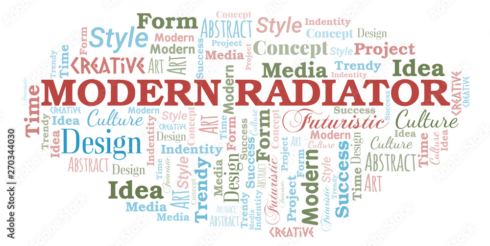 Obraz premium Modern Radiator word cloud. Wordcloud made with text only.