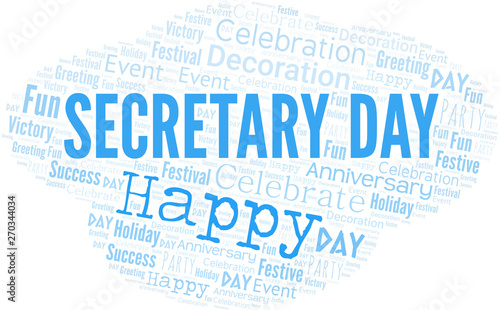 Secretary Day Word Cloud. Wordcloud Made With Text.