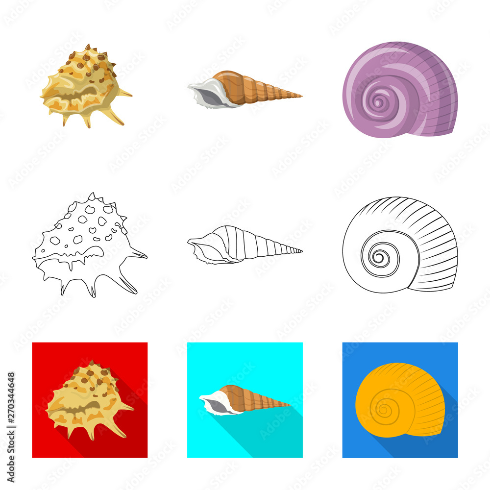 Isolated object of animal and decoration symbol. Set of animal and ocean stock vector illustration. Isolated object of animal and decoration symbol. Set of animal and ocean stock vector illustration.