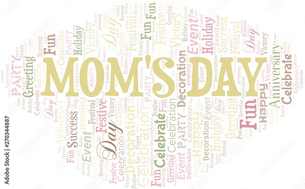 Fototapeta premium Mom's Day Word Cloud. Wordcloud Made With Text.