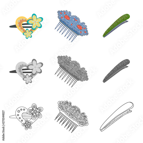 Vector design of beauty and fashion icon. Set of beauty and female stock vector illustration.