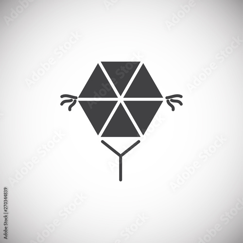 Kite icon on black background for graphic and web design. Simple vector sign. Internet concept symbol for website button or mobile app.