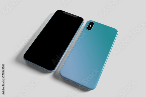 Smartphone Screen and Case Mockup - 3d rendering