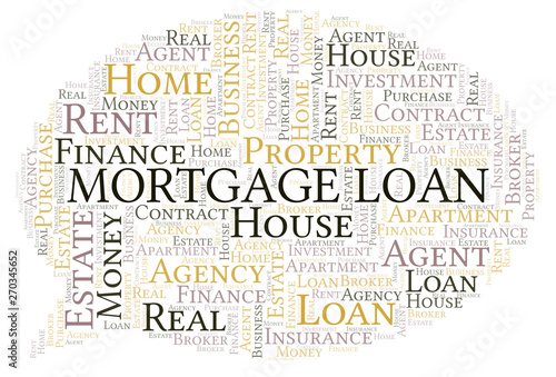 Mortgage Loan word cloud. Wordcloud made with text only.