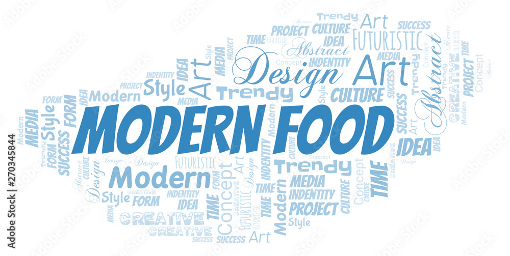 Fototapeta premium Modern Food word cloud. Wordcloud made with text only.
