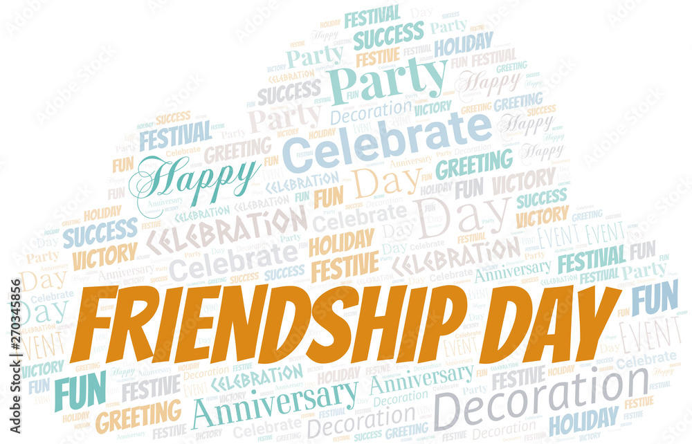 Fototapeta premium Friendship Day Word Cloud. Wordcloud Made With Text.