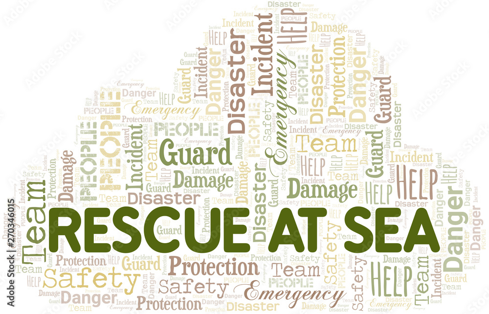 Obraz premium Rescue At Sea Word Cloud. Wordcloud Made With Text.