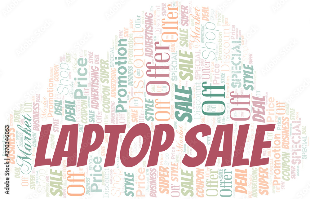 Laptop Sale Word Cloud. Wordcloud Made With Text.