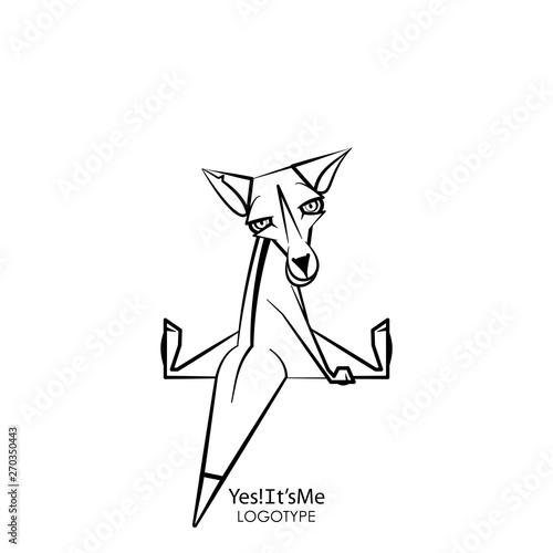 Cartoon character of a forest animal. Funny interesting fox sits and poses turning his head on a white background. Vector illustration. The inhabitant of forests and steppes. Yes! It's me!