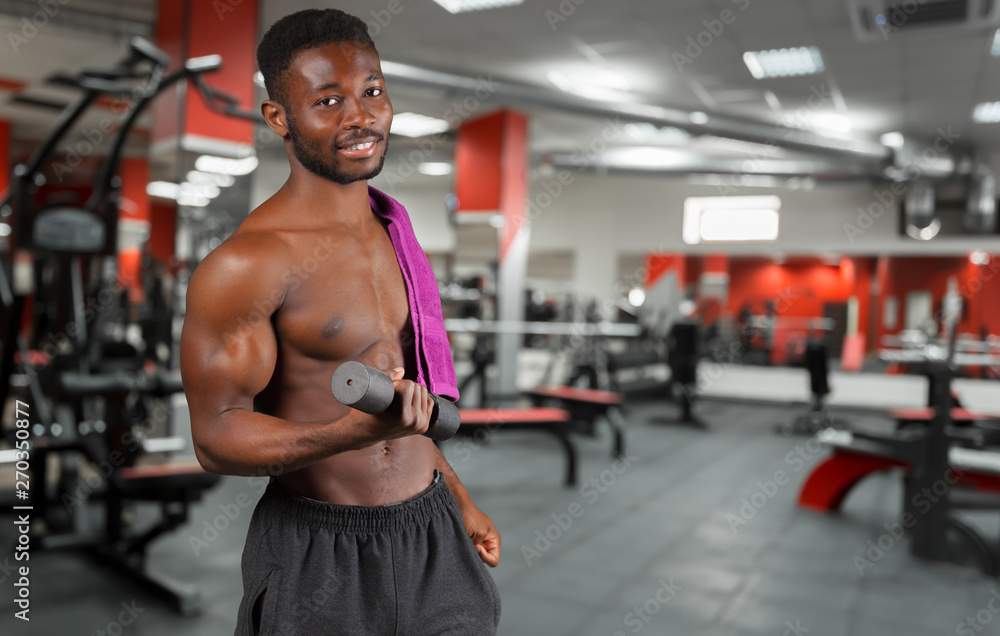 Portrait of a bare chested African American athlete isolated Portrait of a bare chested African American athlete isolated