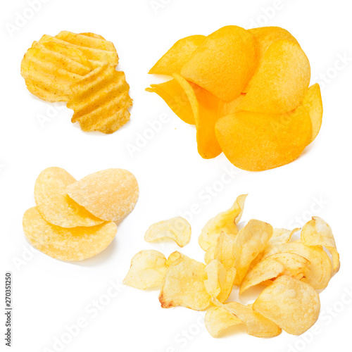 Snack collection isolated on white background collage