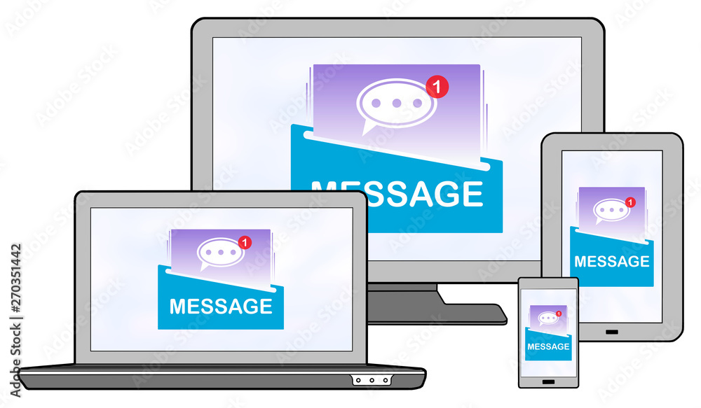 Message concept on different devices