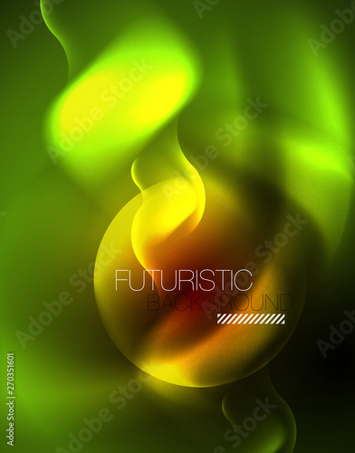 Shiny neon geometric waves template