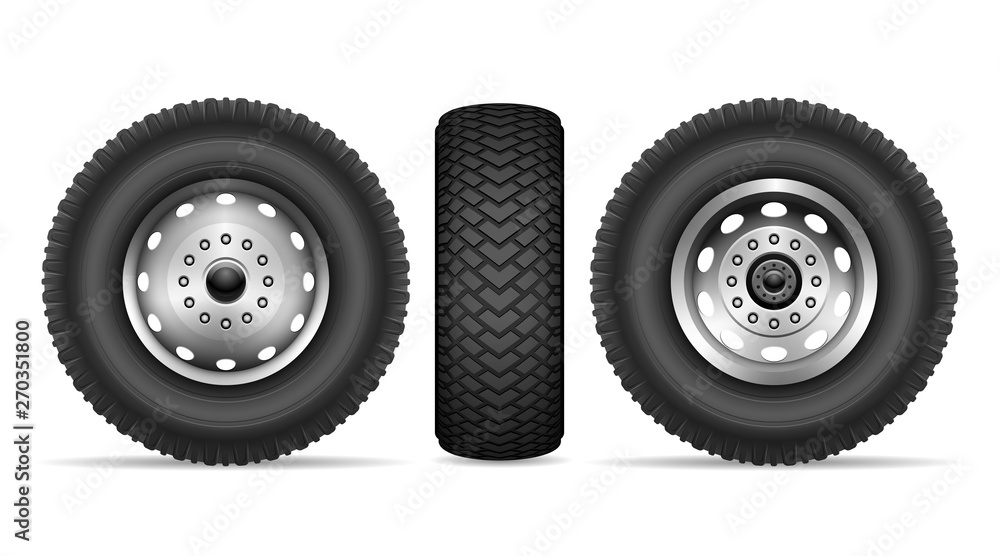 Truck wheels vector set Stock Vector Adobe Stock