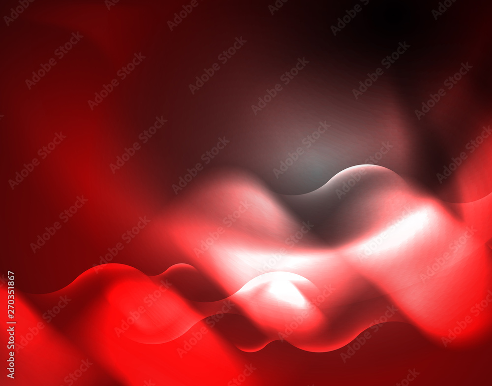 Shiny metallic neon waves vector design Shiny metallic neon waves vector design