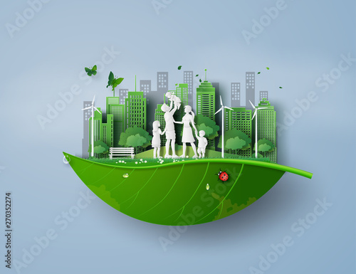 Eco-Friendly Green City with Wind Power 