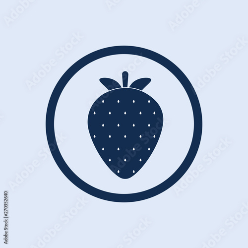 Garden strawberry fruit or strawberries icon for web, app. food icon.