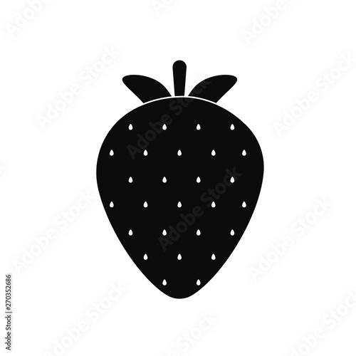 Garden strawberry fruit or strawberries icon for web, app. food icon. photo