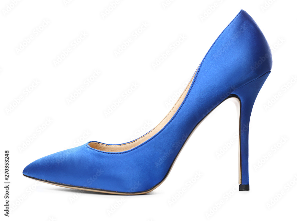 Stylish high-heeled female shoe on white background Stylish high-heeled female shoe on white background