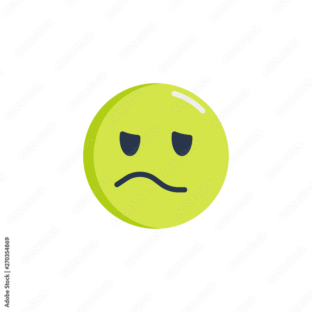 Fototapeta premium Confounded Face emoticon flat icon, Annoyed emoji face vector sign, colorful pictogram isolated on white. Symbol, logo illustration. Flat style design