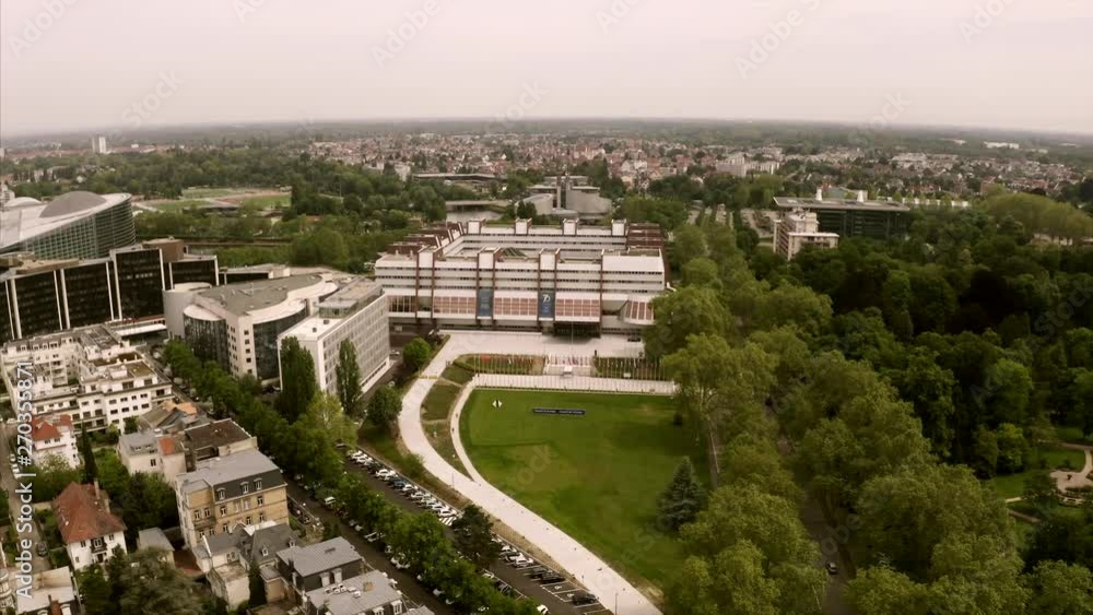 The council of Europe filmed by drone. The camera sinks into the streets infront of the Europe institutions. The council of Europe filmed by drone. The camera sinks into the streets infront of the Europe institutions.