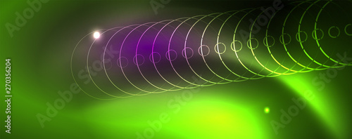 Shiny glowing design background  neon style lines  technology concept  vector