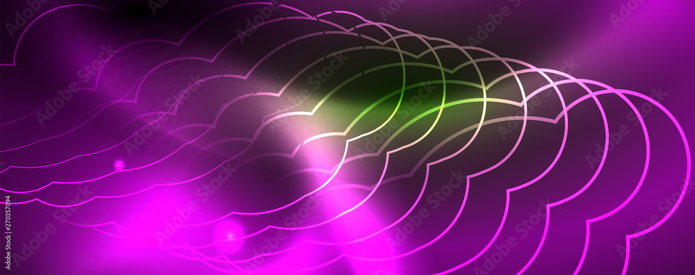 Techno glowing background, futuristic dark template with neon light effects and simple forms, vector Techno glowing background, futuristic dark template with neon light effects and simple forms, vector