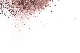 Pink glitter and glittering stars on white background in vintage colors