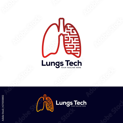 human lungs logo designs template, lungs technology logo design vector, respiratory system logo designs