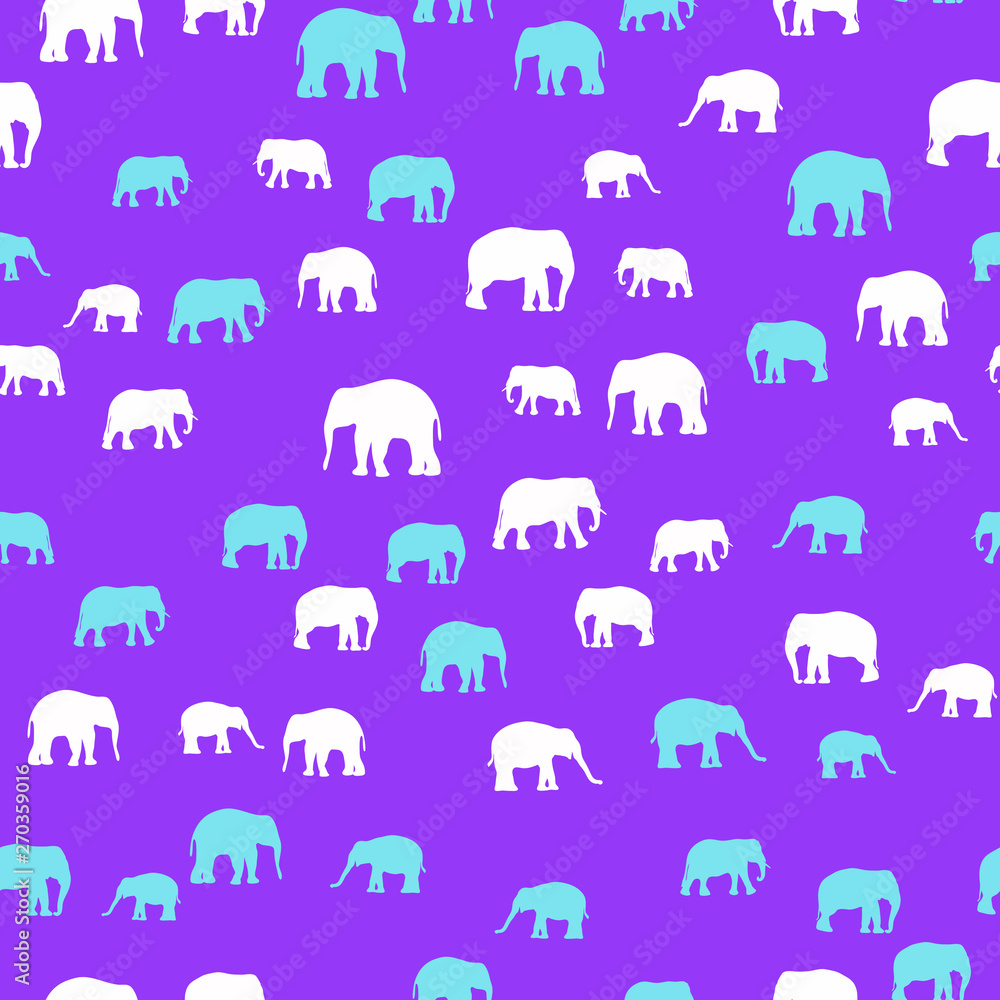 Seamless vector pattern with African Elephants Seamless vector pattern with African Elephants