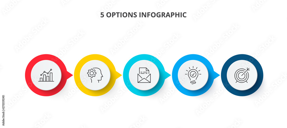 Vector infographic label design template with icons and 5 options or steps. Can be used for process diagram, presentations, workflow layout, banner or info graph. Vector infographic label design template with icons and 5 options or steps. Can be used for process diagram, presentations, workflow layout, banner or info graph.
