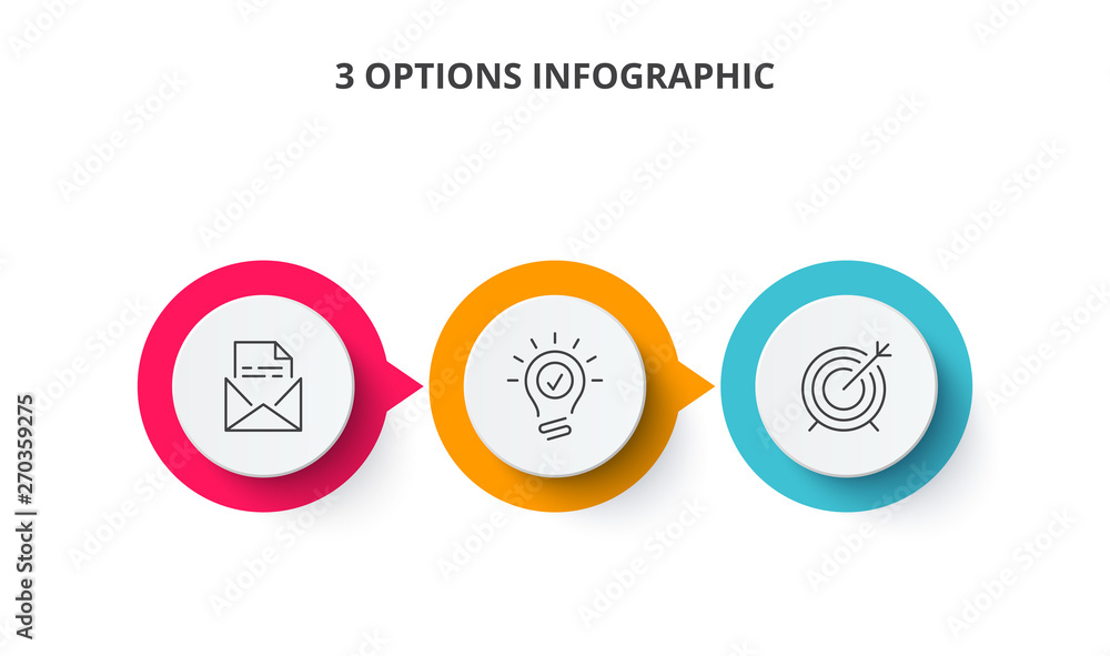 Fototapeta premium Vector infographic label design template with icons and 3 options or steps. Can be used for process diagram, presentations, workflow layout, banner or info graph.