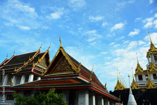 Wallpaper Mural Golden Buddha statue in the temple of Thailand in Thai style. Old buddha statue	 Torontodigital.ca