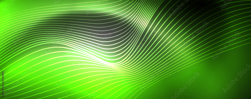 Neon vector wave lines abstract background, magic futuristic techno design Neon vector wave lines abstract background, magic futuristic techno design