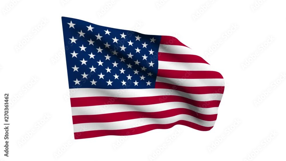 Animation of the flag of the United States of America developing in the wind. Alpha channel. 4K. Animation of the flag of the United States of America developing in the wind. Alpha channel. 4K.