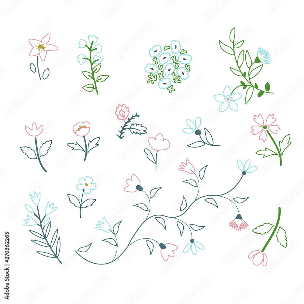 Decorative flowers set Decorative flowers set