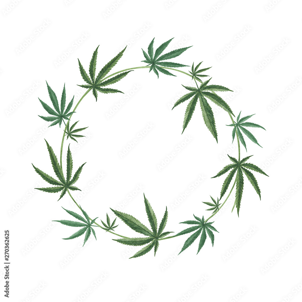 Naklejka premium watercolor hemp wreath