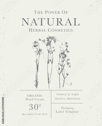 Customizable vintage label of Natural organic herbal products.