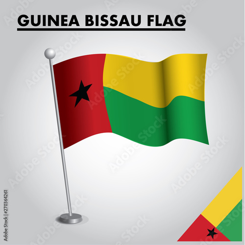 GUINEA BISSAU flag icon National flag of GUINEA BISSAU on a pole