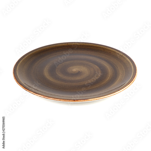 brown ceramic plate handmade design