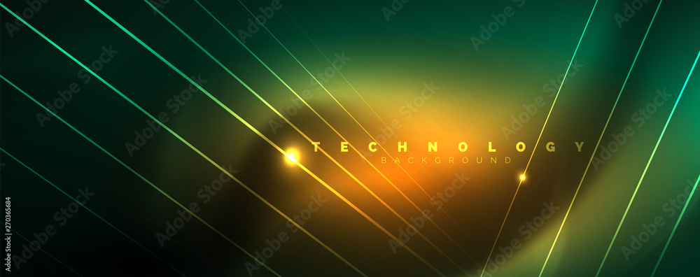 Vector neon light lines concept, abstract background Vector neon light lines concept, abstract background
