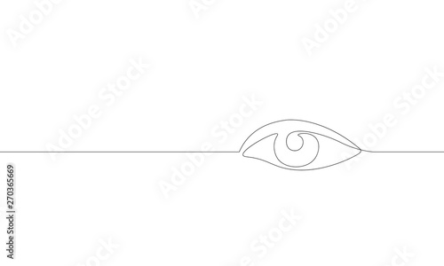 Single continuous one line art female watch eye. Beauty salon woman girl sight concept design sketch outline drawing vector illustration