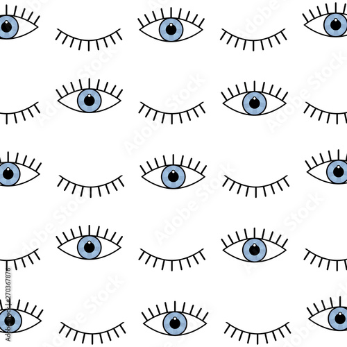 Abstract seamless sport eyes pattern for girls, boys. Creative sport vector pattern with psychodelic eyes. Funny eyes pattern for textile and fabric. Fashion sport style. Background for kids