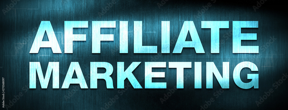 Affiliate Marketing abstract blue banner background