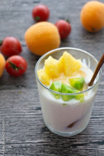 fresh fruit and homemade yogurt